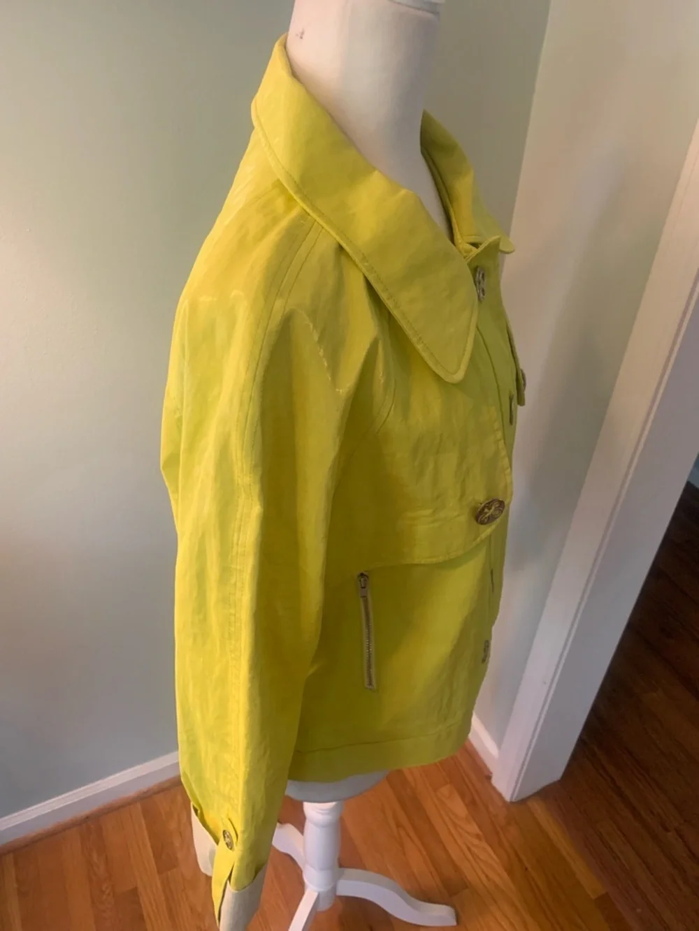 J’Envie yellow buttoned lightweight jacket, size 12